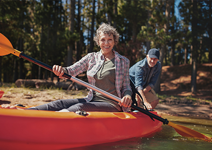 senior woman kayaking safe retirement income oregon